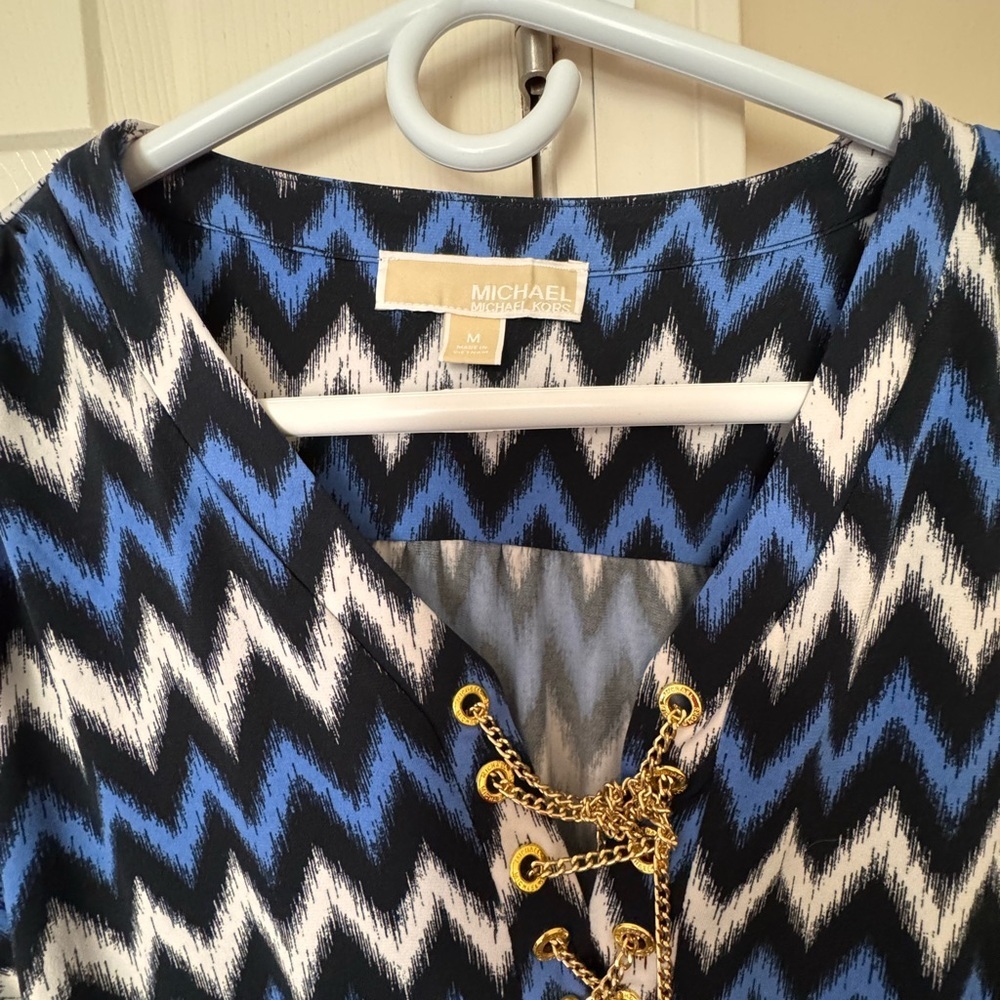 MICHAEL Michael Kors Blue and Black Zigzag Dress - Picture 5 of 6